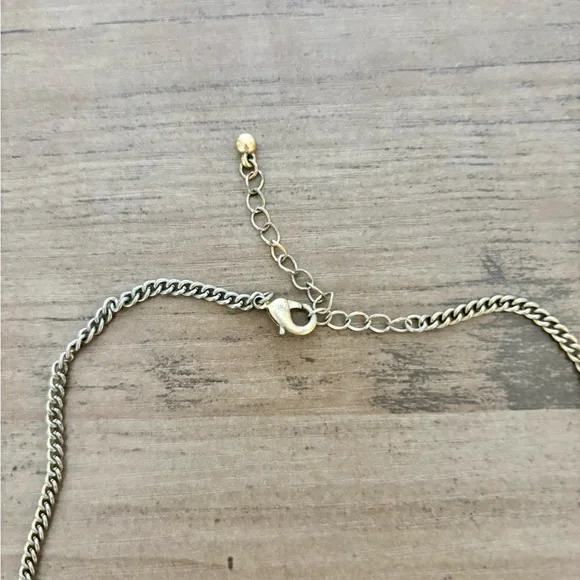 Gold and Blue Stone Pendant Boutique Necklace - Picture 3 of 4